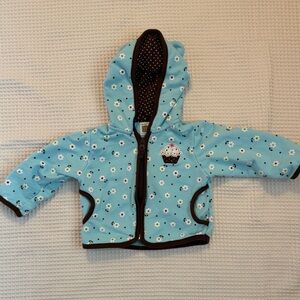 Carter's Brown and Blue Polka Floral Baby Hoodie